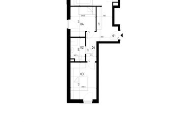 Rzut - Mieszkanie na sprzedaż 3 pokoje o powierzchni 59,41 m² - numer 30 w Traugutta