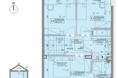 Rzut - Dom na sprzedaż 5 pokoi o powierzchni 94,5 m² - numer 174B w Arkady Walendów etap 3 i 4