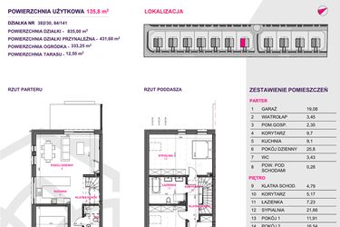 Rzut - Dom na sprzedaż 4 pokoje o powierzchni 140 m² - numer III.A7.M1 w Osiedle Kwiatowe Tarasy etap IIIA