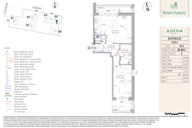 Rzut - Mieszkanie na sprzedaż 2 pokoje o powierzchni 48,89 m² - numer B5M4 w Rytm Natury