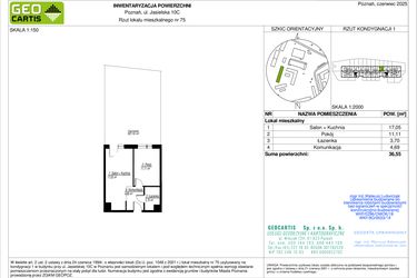 Rzut - Mieszkanie na sprzedaż 2 pokoje o powierzchni 36,55 m² - numer 10C/75 w Jasielska 8C etap II