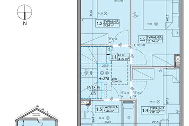 Rzut - Dom na sprzedaż 4 pokoje o powierzchni 85,17 m² - numer 178A w Arkady Walendów etap 5