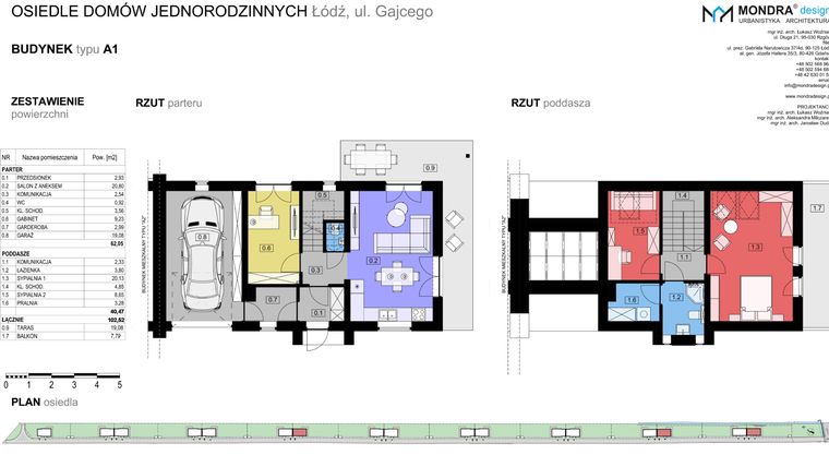 Rzut - Dom na sprzedaż 4 pokoje o powierzchni 102,53 m² - numer 228A w Osiedle Gajcego