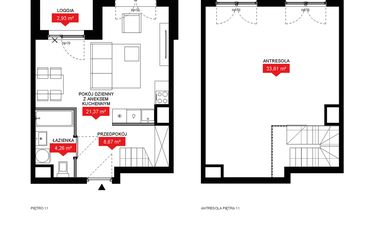 Rzut - Mieszkanie na sprzedaż 1 pokój o powierzchni 67,71 m² - numer A1 139 w 29L