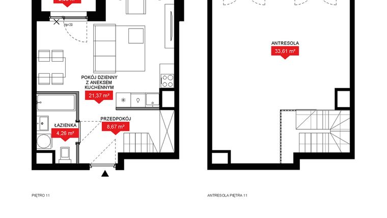 Rzut - Mieszkanie na sprzedaż 1 pokój o powierzchni 67,71 m² - numer A1 139 w 29L