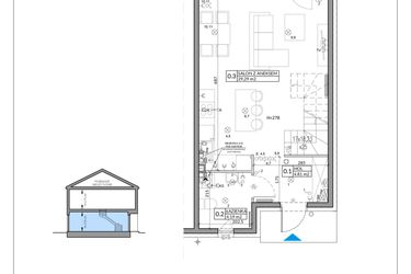 Rzut - Mieszkanie na sprzedaż 4 pokoje o powierzchni 82,75 m² - numer 54A w Domy na Witosa etap 2A i 2B