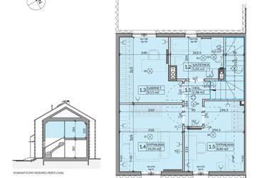 Rzut - Dom na sprzedaż 4 pokoje o powierzchni 77,26 m² - numer 26 w Ahoj Pogórze etap 2 i 3