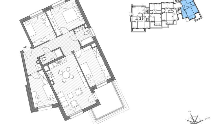 Rzut - Mieszkanie na sprzedaż 5 pokoi o powierzchni 91,96 m² - numer B.4 w Stawowa ABC