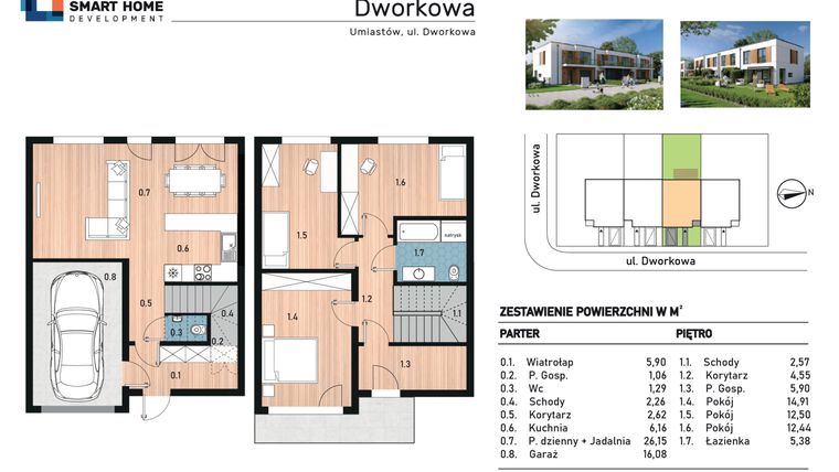 Rzut - Dom na sprzedaż 4 pokoje o powierzchni 119,77 m² - numer 3 w Osiedle Nowa Dworkowa