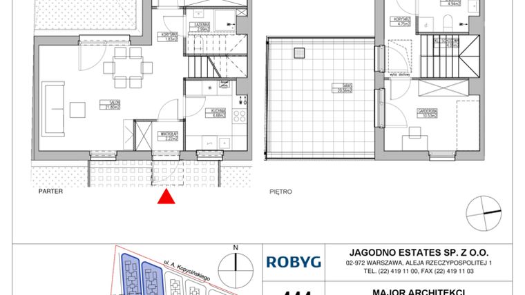 Rzut - Dom na sprzedaż 4 pokoje o powierzchni 82,55 m² - numer RJ5/D2/D23/B w Robyg Jagodno