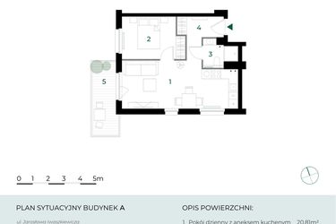Rzut - Mieszkanie na sprzedaż 2 pokoje o powierzchni 38,73 m² - numer M18 w Park-Wojszyce