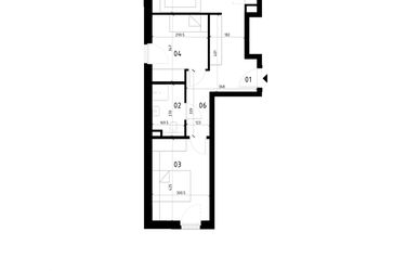 Rzut - Mieszkanie na sprzedaż 3 pokoje o powierzchni 59,41 m² - numer 17 w Traugutta
