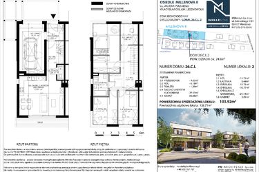 Rzut - Dom na sprzedaż 5 pokoi o powierzchni 137 m² - numer 15 w Millenova