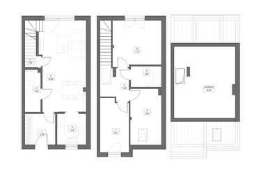 Rzut - Dom na sprzedaż 5 pokoi o powierzchni 106,7 m² - numer 1B w Ceglane Domki