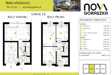 Rzut - Mieszkanie na sprzedaż 4 pokoje o powierzchni 147,9 m² - numer E2 w Nova Góraszka