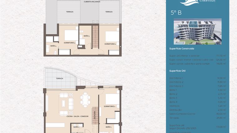 Rzut - Mieszkanie na sprzedaż 3 pokoje o powierzchni 125,25 m² - numer GB-AT-B w Marina Golden Bay