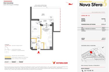 Rzut - Mieszkanie na sprzedaż 2 pokoje o powierzchni 37,91 m² - numer 10 w Miasteczko Nova Sfera 5