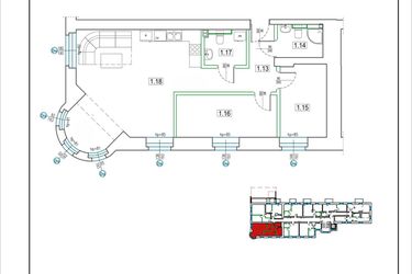 Rzut - Mieszkanie na sprzedaż 3 pokoje o powierzchni 68,9 m² - numer 8 w Kamienica 62