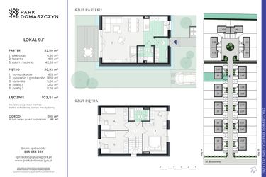 Rzut - Dom na sprzedaż 5 pokoi o powierzchni 103,51 m² - numer 9F w Park Domaszczyn 2 - etap 5