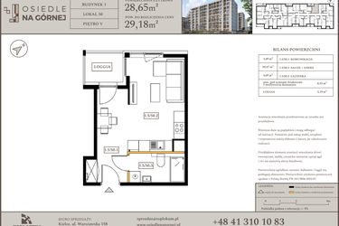 Rzut - Mieszkanie na sprzedaż 1 pokój o powierzchni 28,65 m² - numer M50 w Osiedle Na Górnej etap V