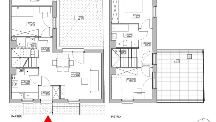 Rzut - Dom na sprzedaż 4 pokoje o powierzchni 82,02 m² - numer RJ5/D2/D22/B w Robyg Jagodno