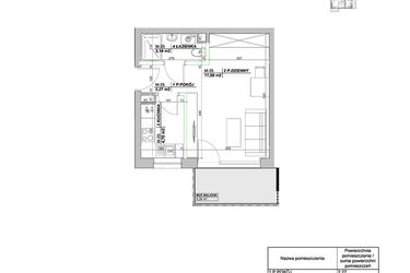 Rzut - Mieszkanie na sprzedaż 1 pokój o powierzchni 27,7 m² - numer A25 w Laurowy Zakątek