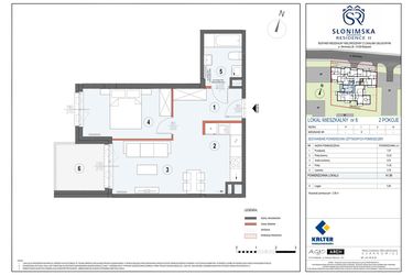 Rzut - Mieszkanie na sprzedaż 2 pokoje o powierzchni 41,96 m² - numer M8 w Słonimska Residence II