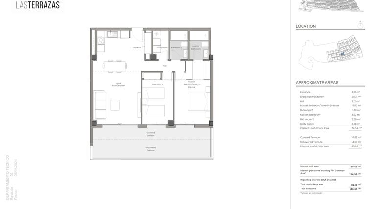 Rzut - Mieszkanie na sprzedaż 2 pokoje o powierzchni 134,6 m² - numer B4.P02 w Las Terrazaz de Macenas