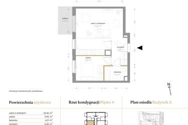 Rzut - Mieszkanie na sprzedaż 2 pokoje o powierzchni 43,51 m² - numer A/47 w Królowej Jadwigi