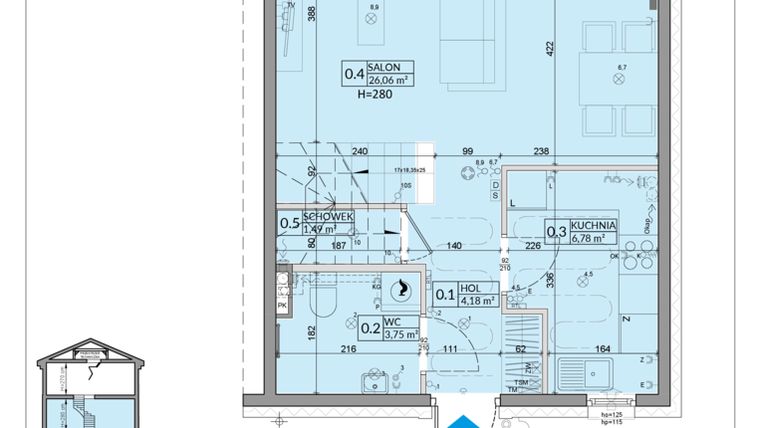 Rzut - Dom na sprzedaż 4 pokoje o powierzchni 84,31 m² - numer 24B w Zielono Mi 2 etap 2