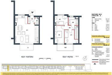 Rzut - Dom na sprzedaż 4 pokoje o powierzchni 82,8 m² - numer 2a w Waw.Re