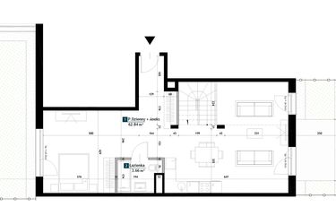 Rzut - Mieszkanie na sprzedaż 1 pokój o powierzchni 116,91 m² - numer AC0008 w Viva Cité 2