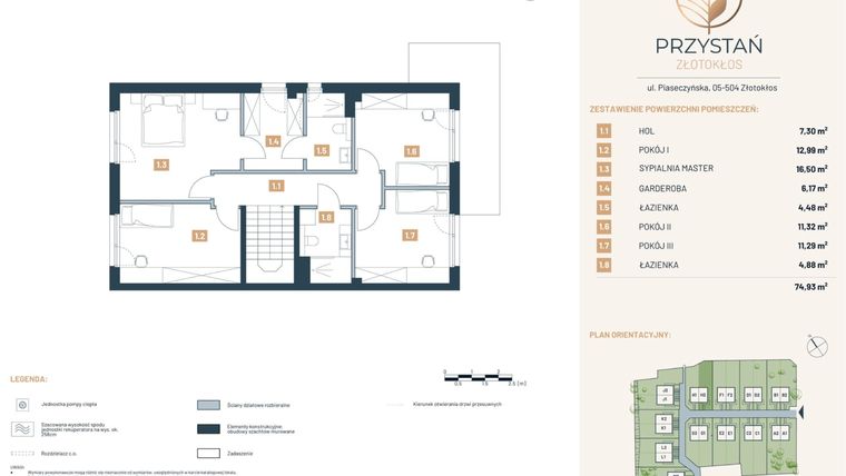 Rzut - Dom na sprzedaż 5 pokoi o powierzchni 157,29 m² - numer H2 w Przystań Złotokłos