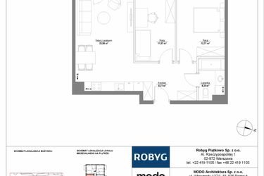 Rzut - Mieszkanie na sprzedaż 3 pokoje o powierzchni 60,05 m² - numer E.3M20 w Początek Piątkowo bud. E