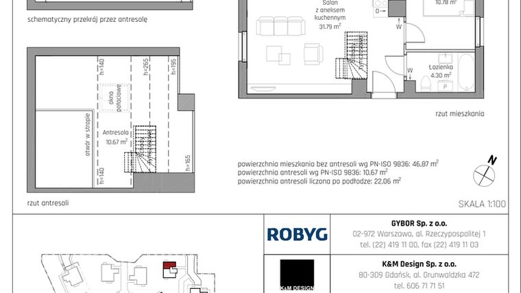 Rzut - Mieszkanie na sprzedaż 3 pokoje o powierzchni 57,54 m² - numer B4.2M02 w ROSA Residence etap II
