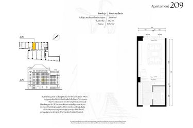 Rzut - Mieszkanie na sprzedaż 1 pokój o powierzchni 31,9 m² - numer G2/9 – 209 w Krupnicza 6/8