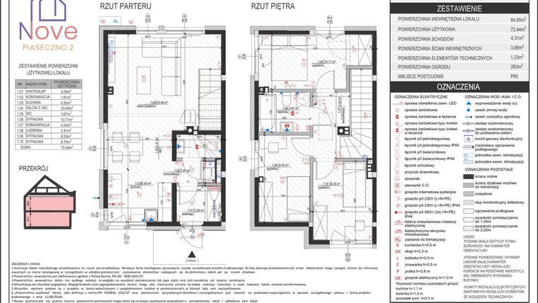 Rzut - Dom na sprzedaż 4 pokoje o powierzchni 85 m² - numer D7.1 w Nove Piaseczno 2
