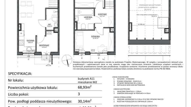 Rzut - Mieszkanie na sprzedaż 3 pokoje o powierzchni 99,07 m² - numer A11/2 w Libre Park