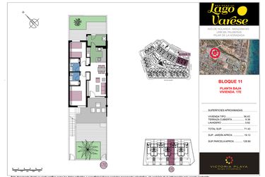 Rzut - Mieszkanie na sprzedaż 2 pokoje o powierzchni 129,8 m² - numer 17E w Residencial Lago Varese