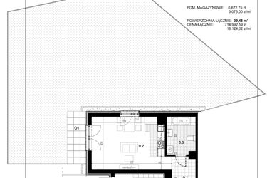 Rzut - Mieszkanie na sprzedaż 1 pokój o powierzchni 39,45 m² - numer C1.1 w Centralna 51C