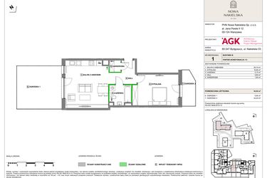 Rzut - Mieszkanie na sprzedaż 2 pokoje o powierzchni 54,5 m² - numer NN-B-LM-01 w Nowa Nakielska by PHN