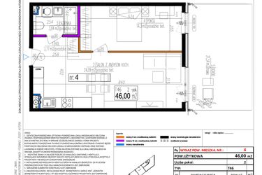Rzut - Mieszkanie na sprzedaż 2 pokoje o powierzchni 46 m² - numer 4 w Strumykowa