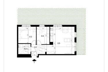 Rzut - Mieszkanie na sprzedaż 3 pokoje o powierzchni 56,68 m² - numer LM1 w Kameralna Koszykarska