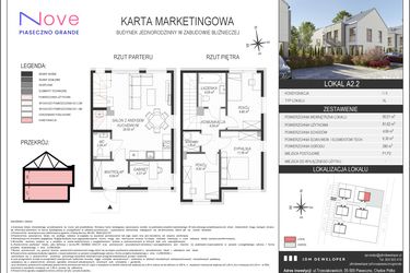 Rzut - Dom na sprzedaż 5 pokoi o powierzchni 95,51 m² - numer A2.2 w Nove Piaseczno Grande