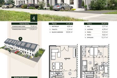 Rzut - Dom na sprzedaż 4 pokoje o powierzchni 79,5 m² - numer 4 w Zielony Zakątek