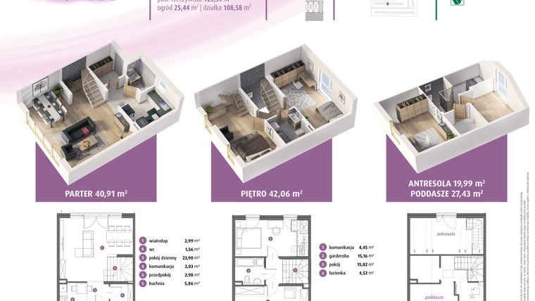 Rzut - Dom na sprzedaż 4 pokoje o powierzchni 123,39 m² - numer 16a w Osiedle Pastell