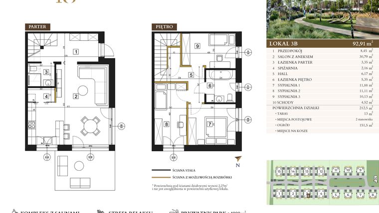 Rzut - Dom na sprzedaż 4 pokoje o powierzchni 92,91 m² - numer 3B w Lawinowa 18