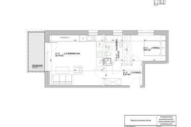Rzut - Mieszkanie na sprzedaż 2 pokoje o powierzchni 42,88 m² - numer A.18 w Laurowy Zakątek