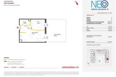 Rzut - Mieszkanie na sprzedaż 2 pokoje o powierzchni 36,04 m² - numer 93 w Neo Nova Ochota 6