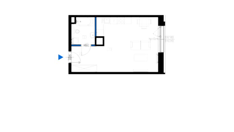 Rzut - Mieszkanie na sprzedaż 1 pokój o powierzchni 34,03 m² - numer 140 w Folwark Scheiblera